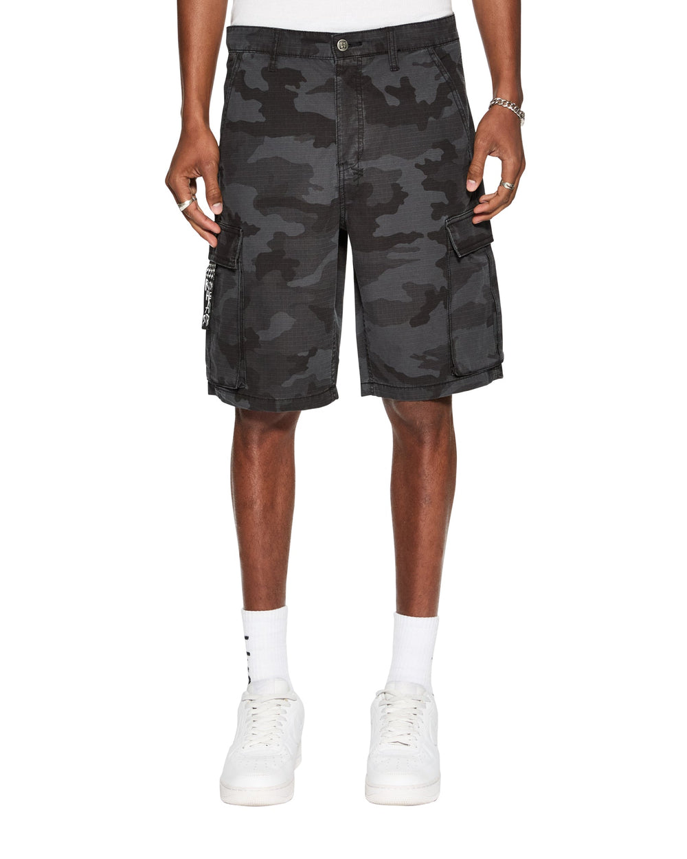 Fugitive Cargo Short Black Camo Relaxed Fit - Dark Wash
