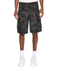 Fugitive Cargo Short Black Camo Relaxed Fit - Dark Wash