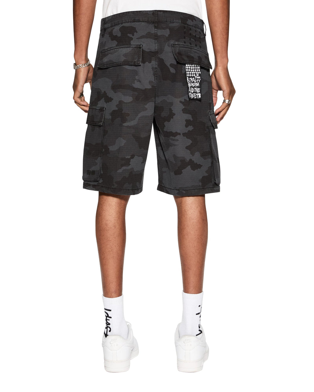 Fugitive Cargo Short Black Camo Relaxed Fit - Dark Wash