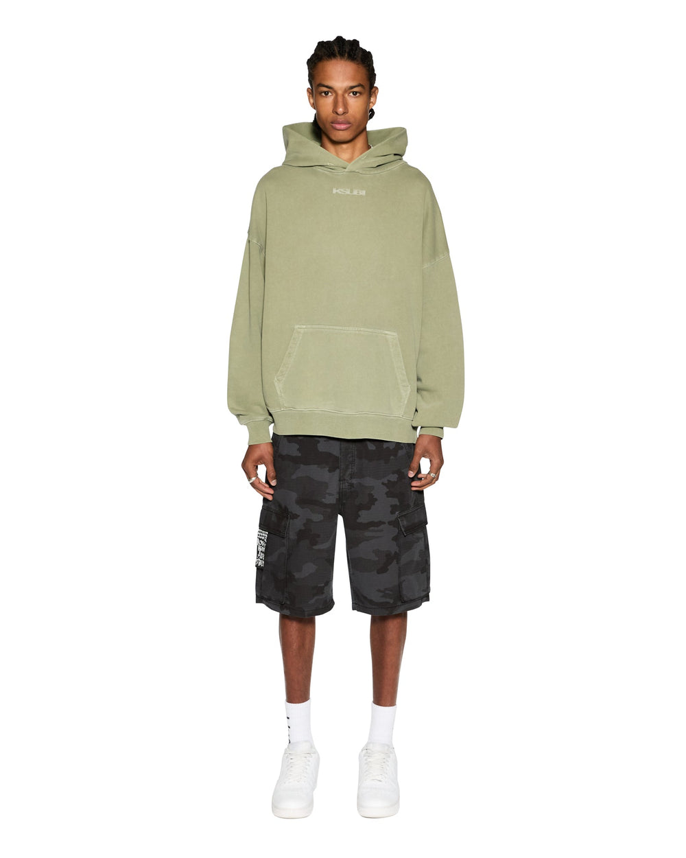 Fugitive Cargo Short Black Camo Relaxed Fit - Dark Wash