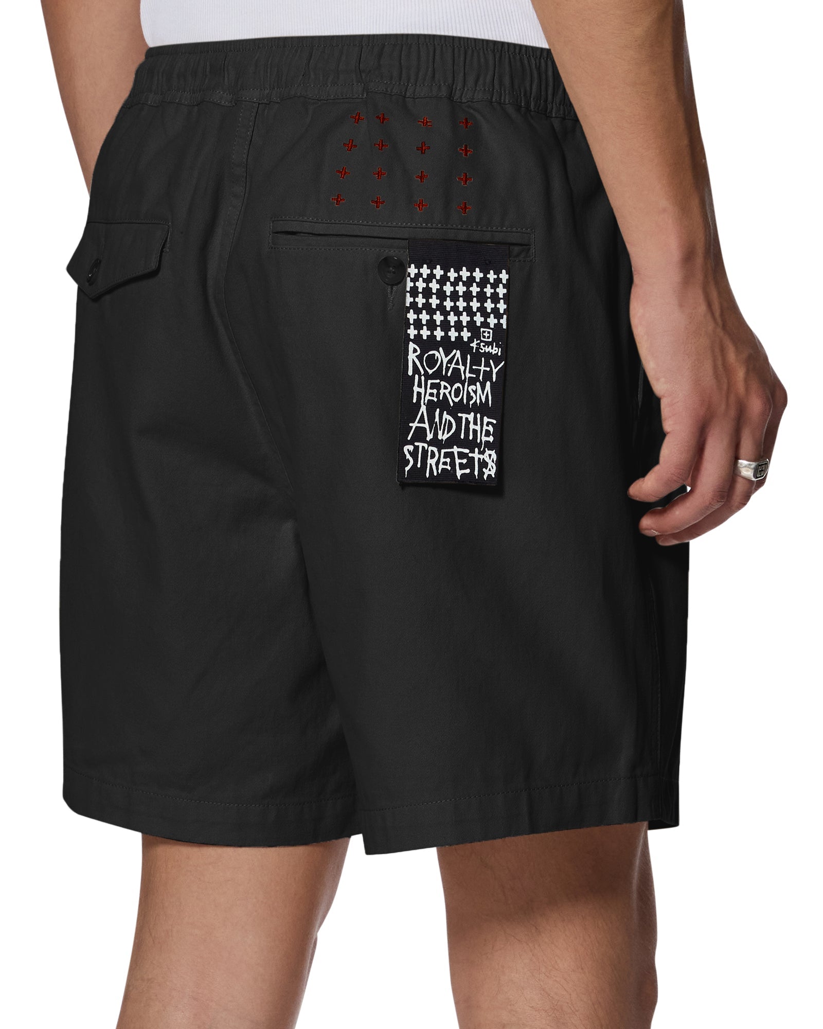 Mens Rugger Short Black Walkshorts