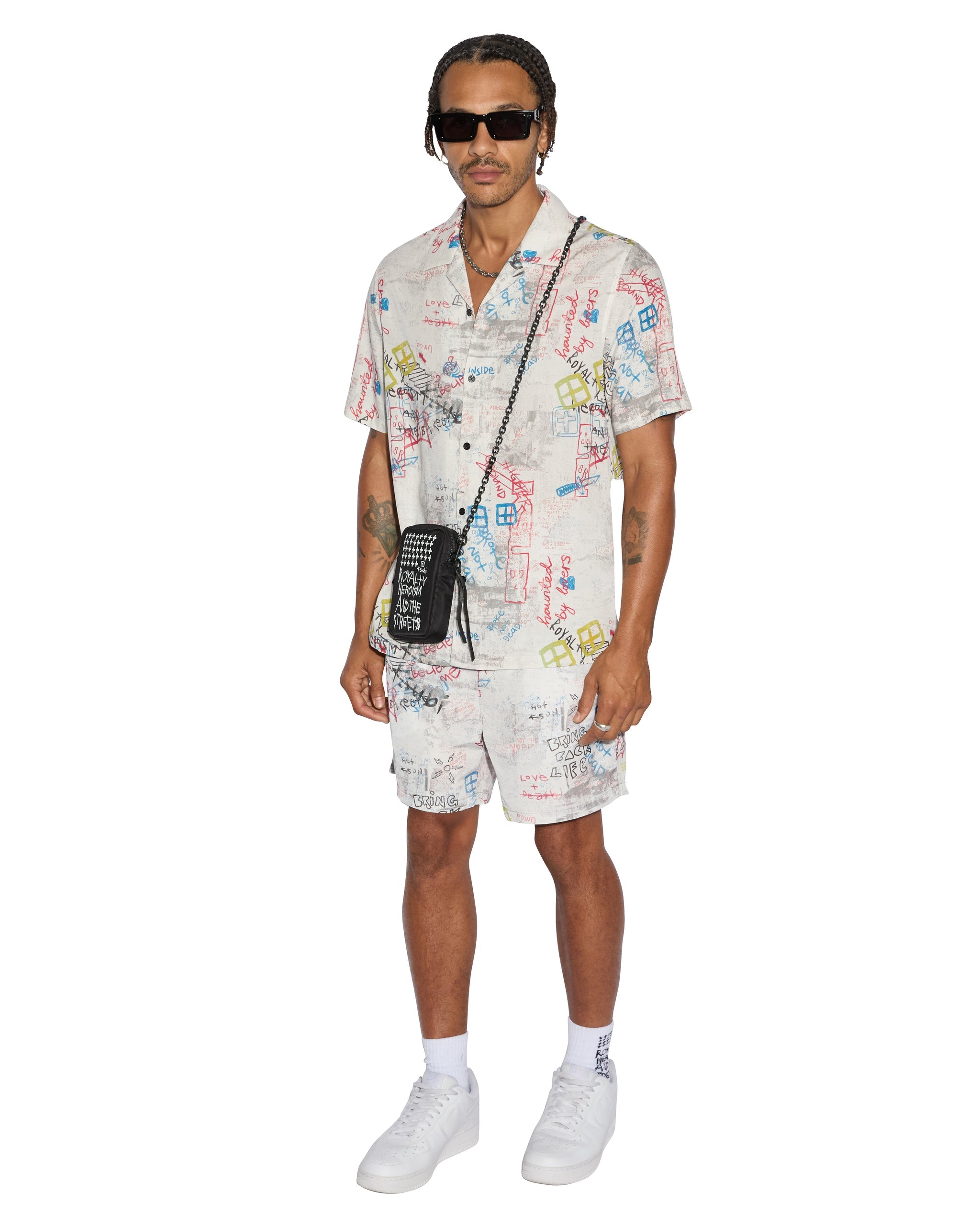 Skrawler Mens Board Short - White