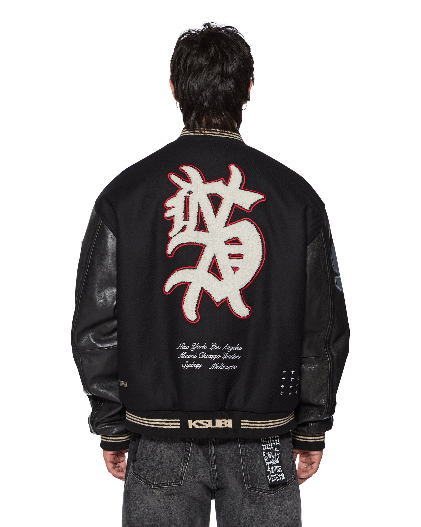 Mens Playoff Varsity Jacket Black Jackets
