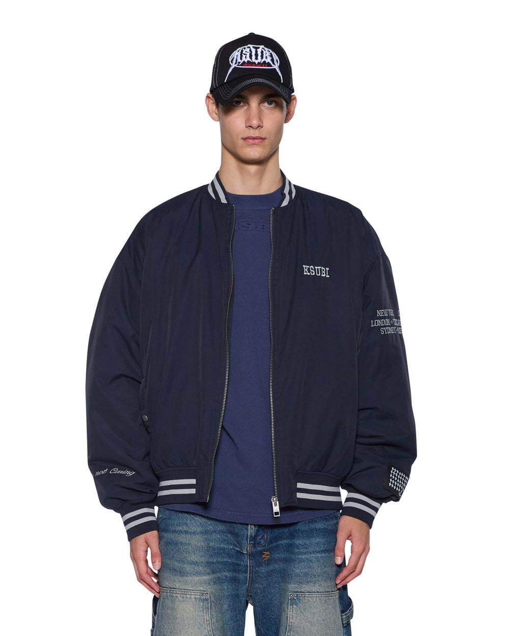 Mens Royalty Ma-1 Bomber Navy Jackets