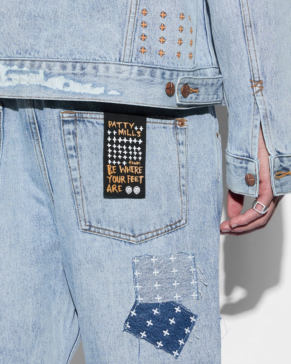 Oh G Denim Jacket Mills Repair - Blue