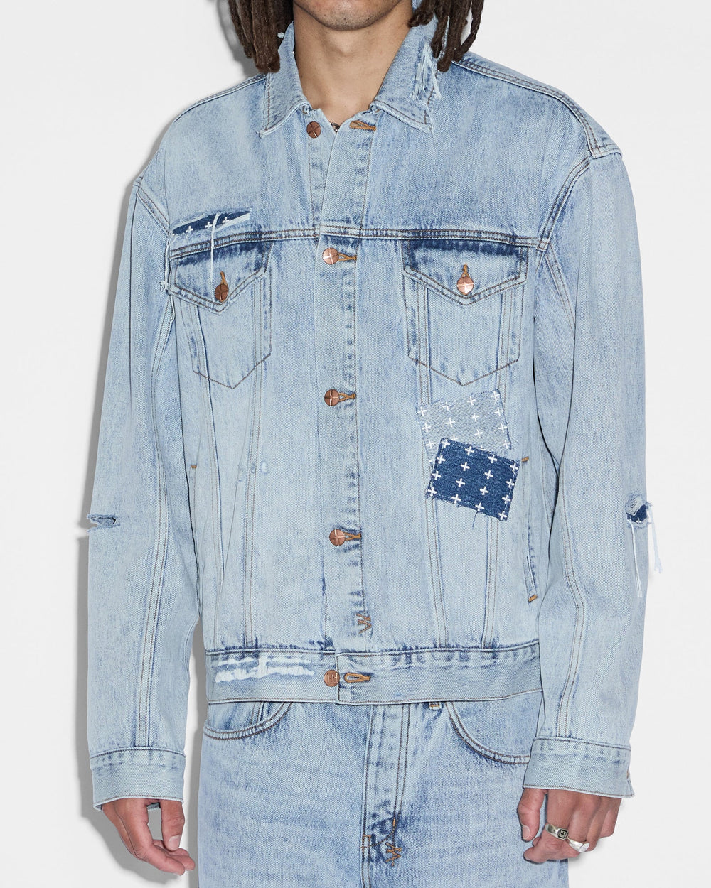 Oh G Denim Jacket Mills Repair - Blue