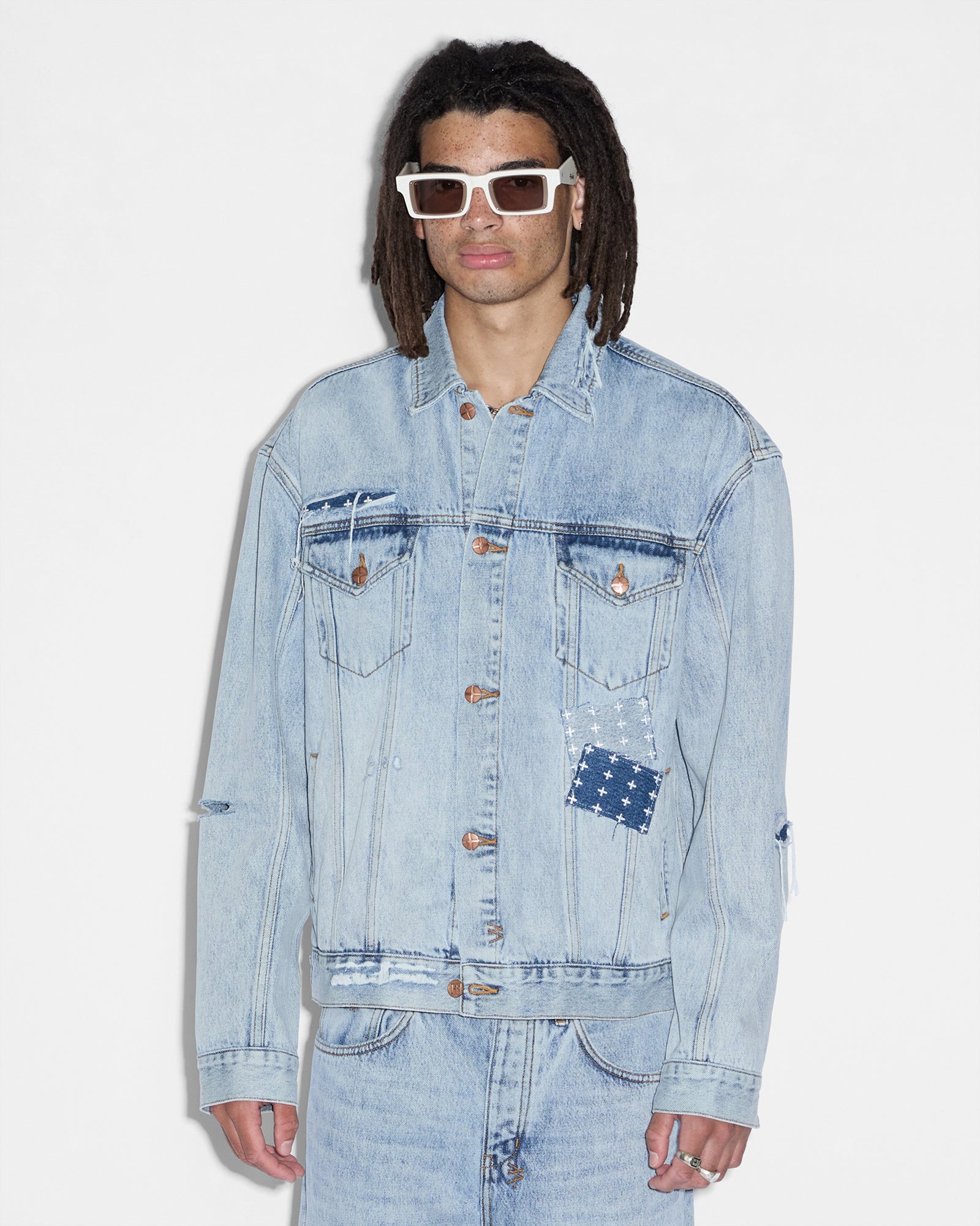 Oh G Denim Jacket Mills Repair - Blue