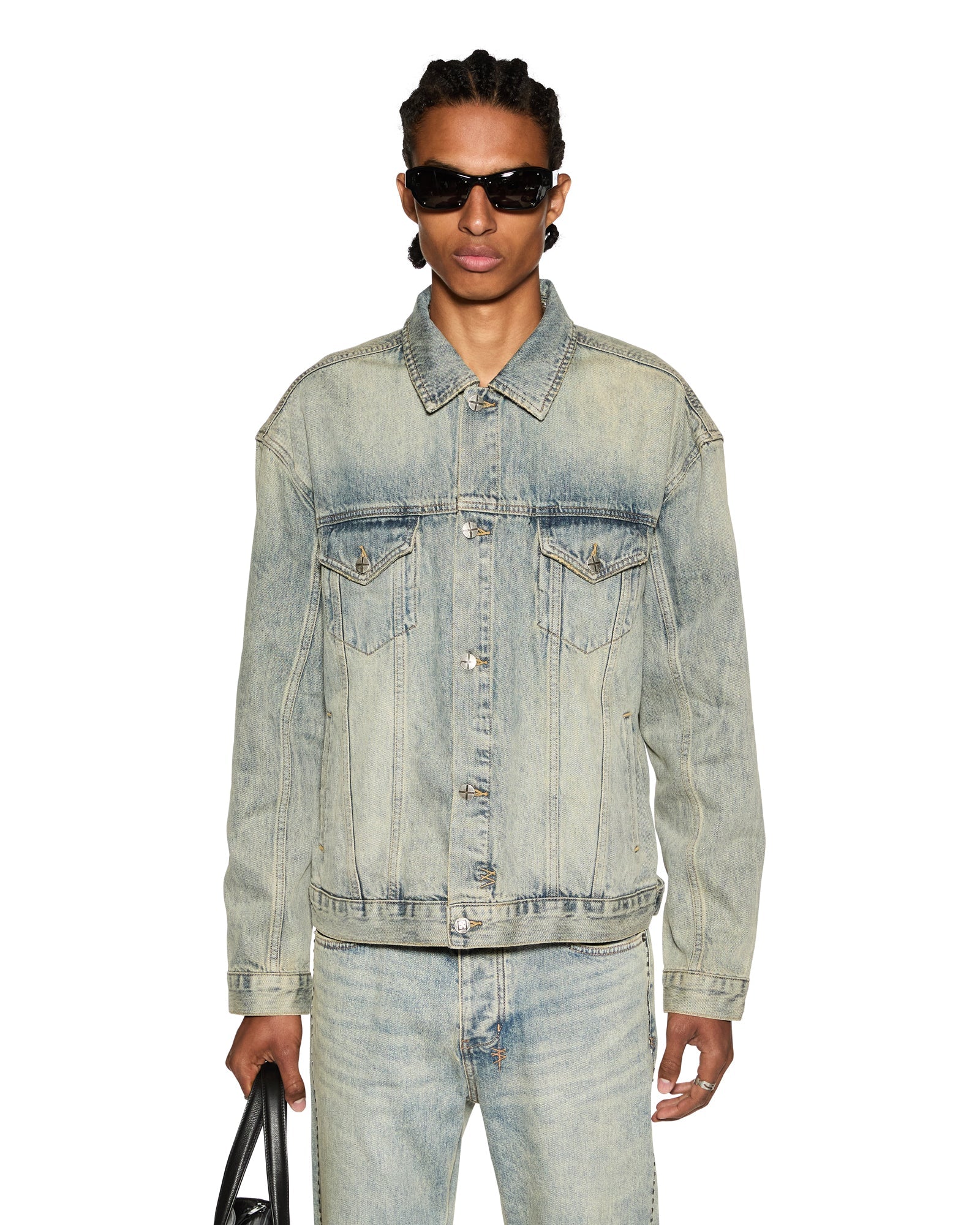 Oh G Oversized Trucker Jacket Stagelight - Vintage Blue