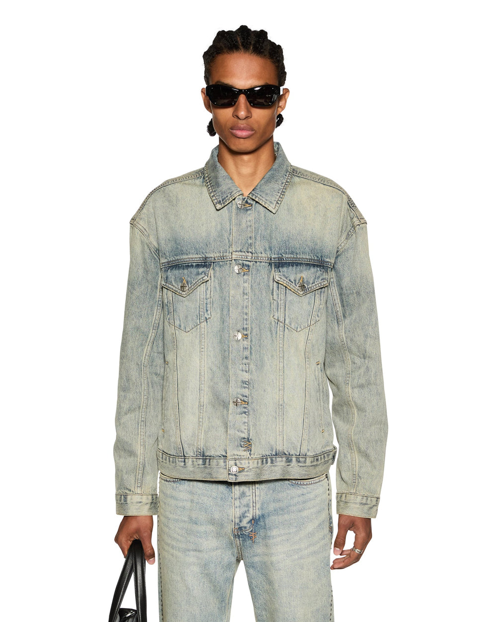 Oh G Oversized Trucker Jacket Stagelight - Vintage Blue