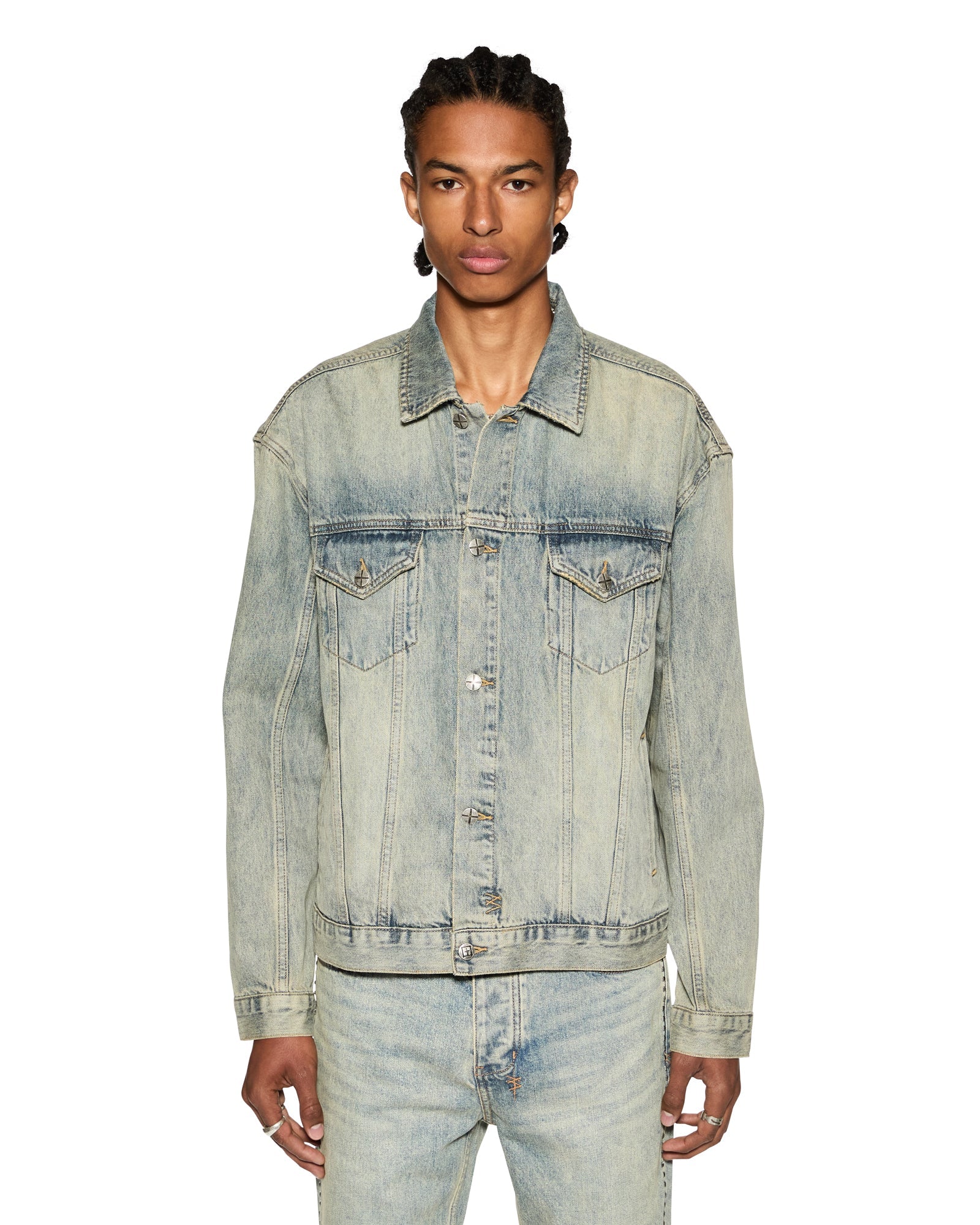 Oh G Oversized Trucker Jacket Stagelight - Vintage Blue