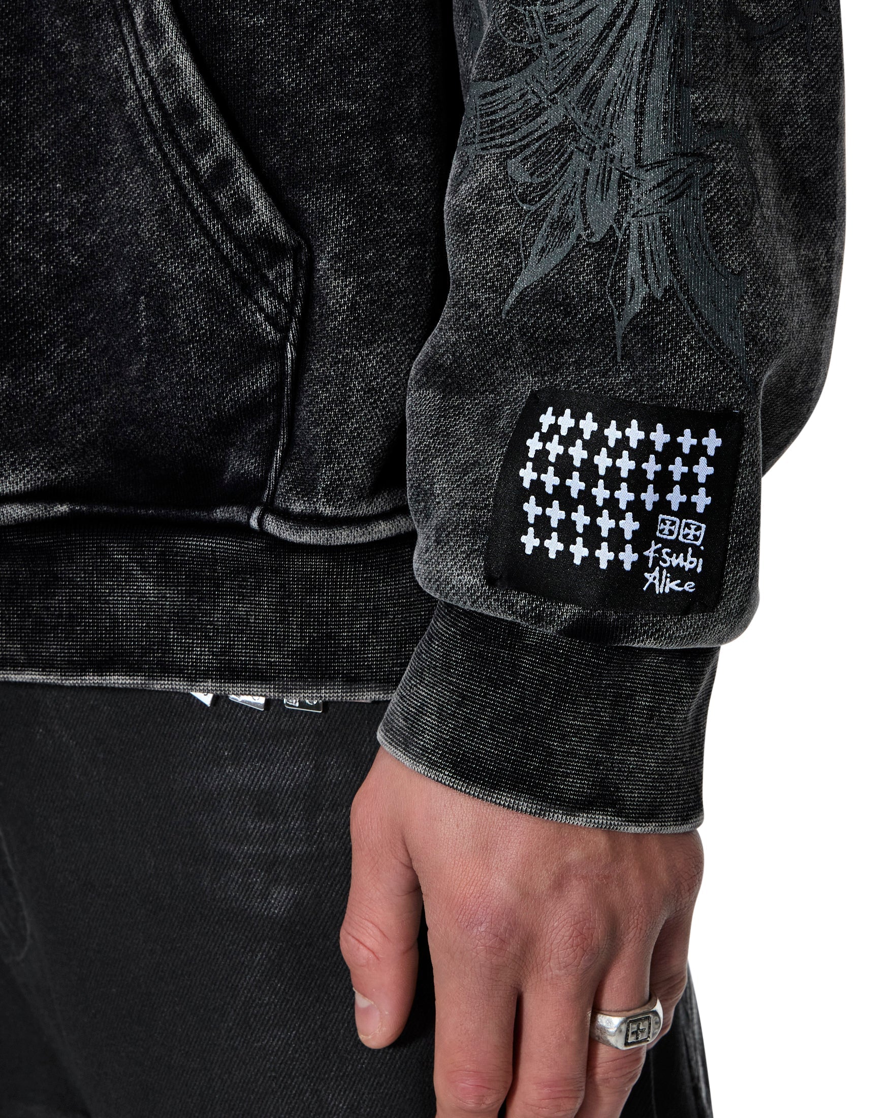 Mens Ksubi X Alice Hollywood Graphic Zip Hoodie Black Jackets