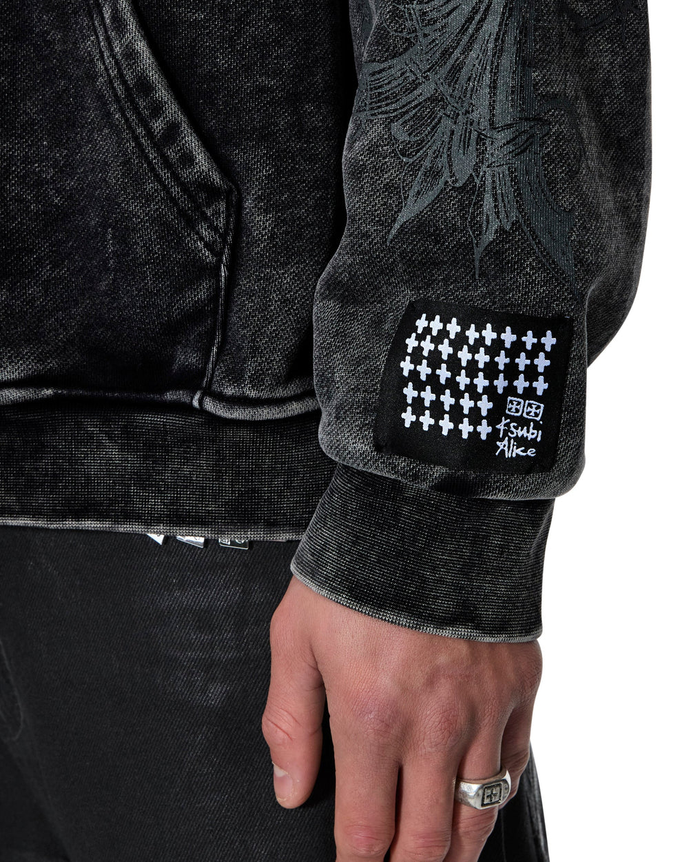 Mens Ksubi X Alice Hollywood Graphic Zip Hoodie Black Jackets