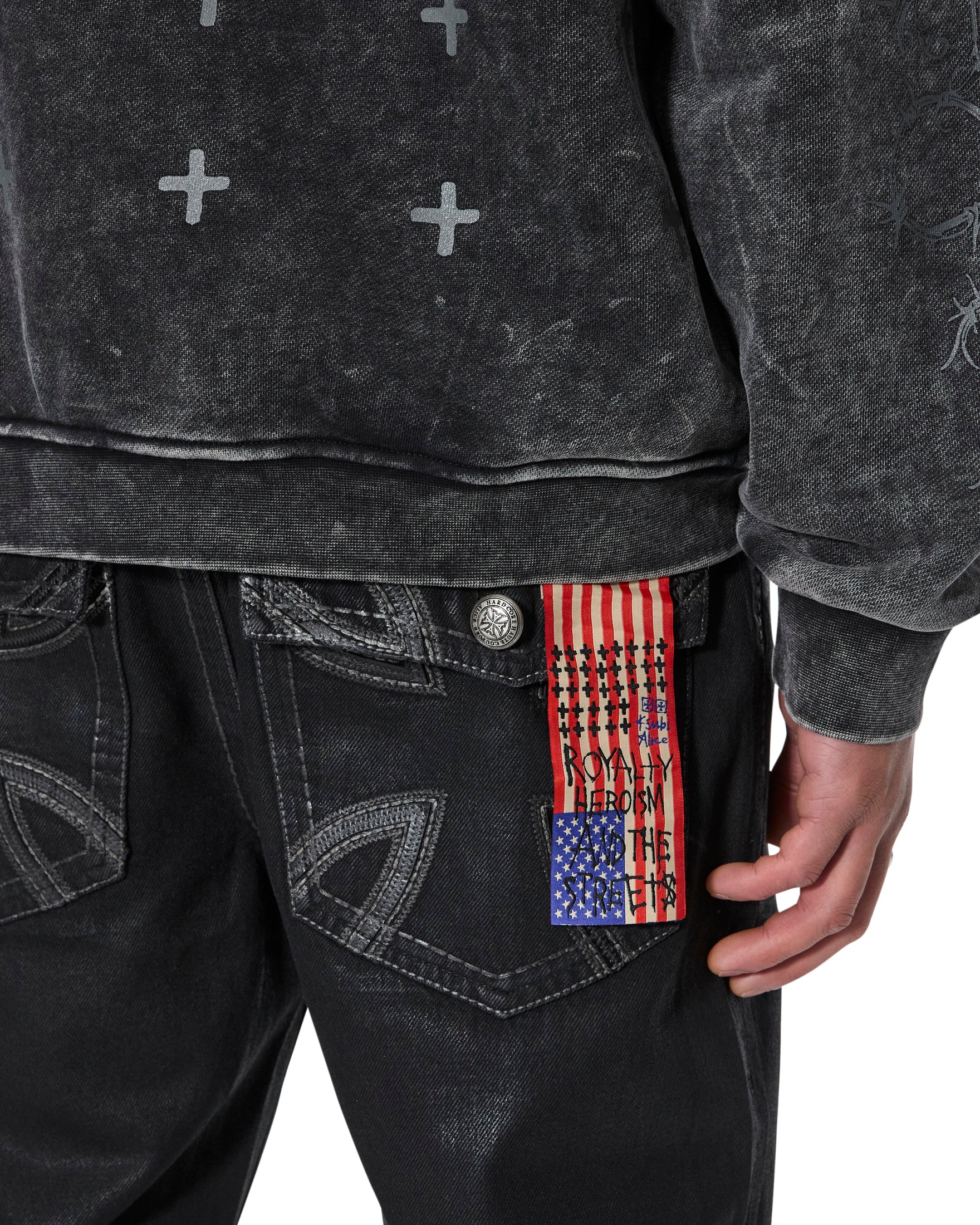 Mens Ksubi X Alice Hollywood Graphic Zip Hoodie Black Jackets