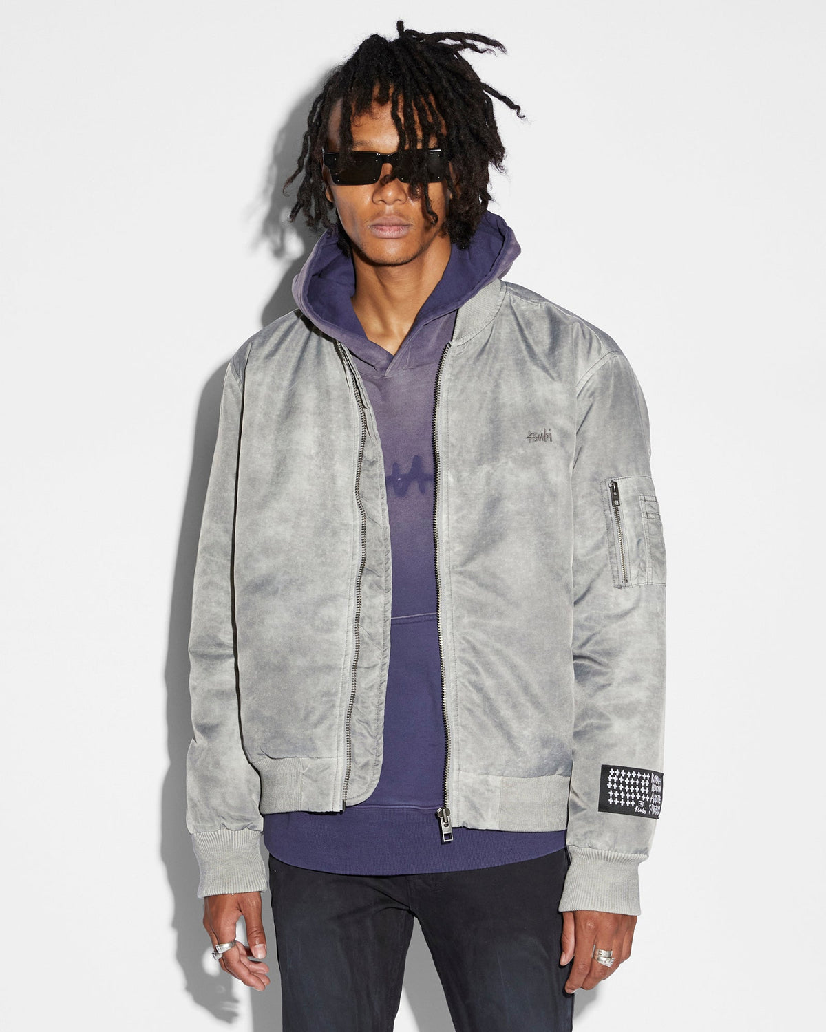 Royalty Bomber Mens Jacket Overdye Earth - Green