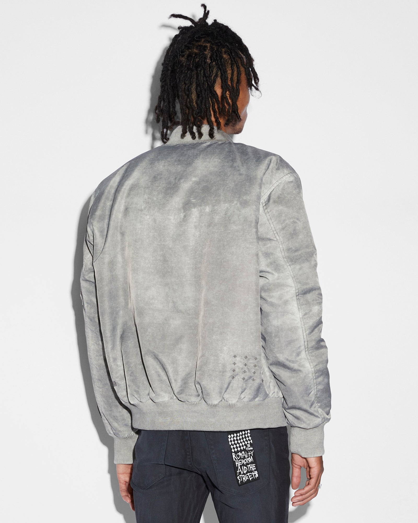 Royalty Bomber Mens Jacket Overdye Earth - Green