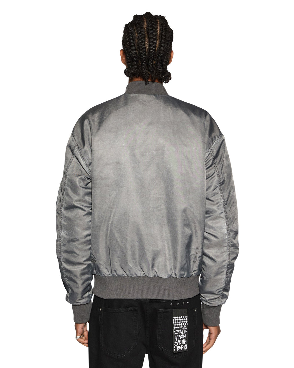 Royalty Padded Bomber Overdye Coal - Grey
