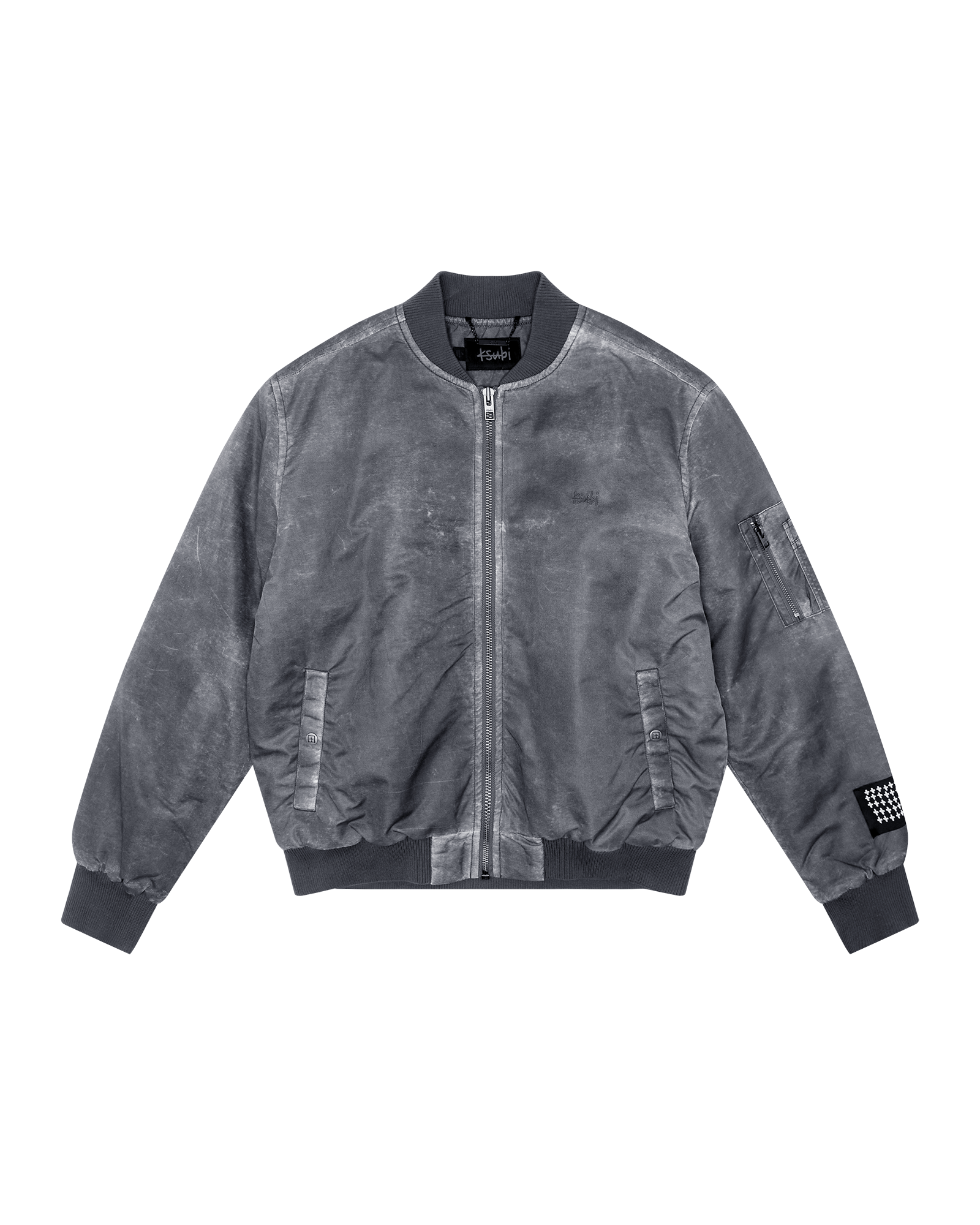Royalty Padded Bomber Overdye Coal - Grey