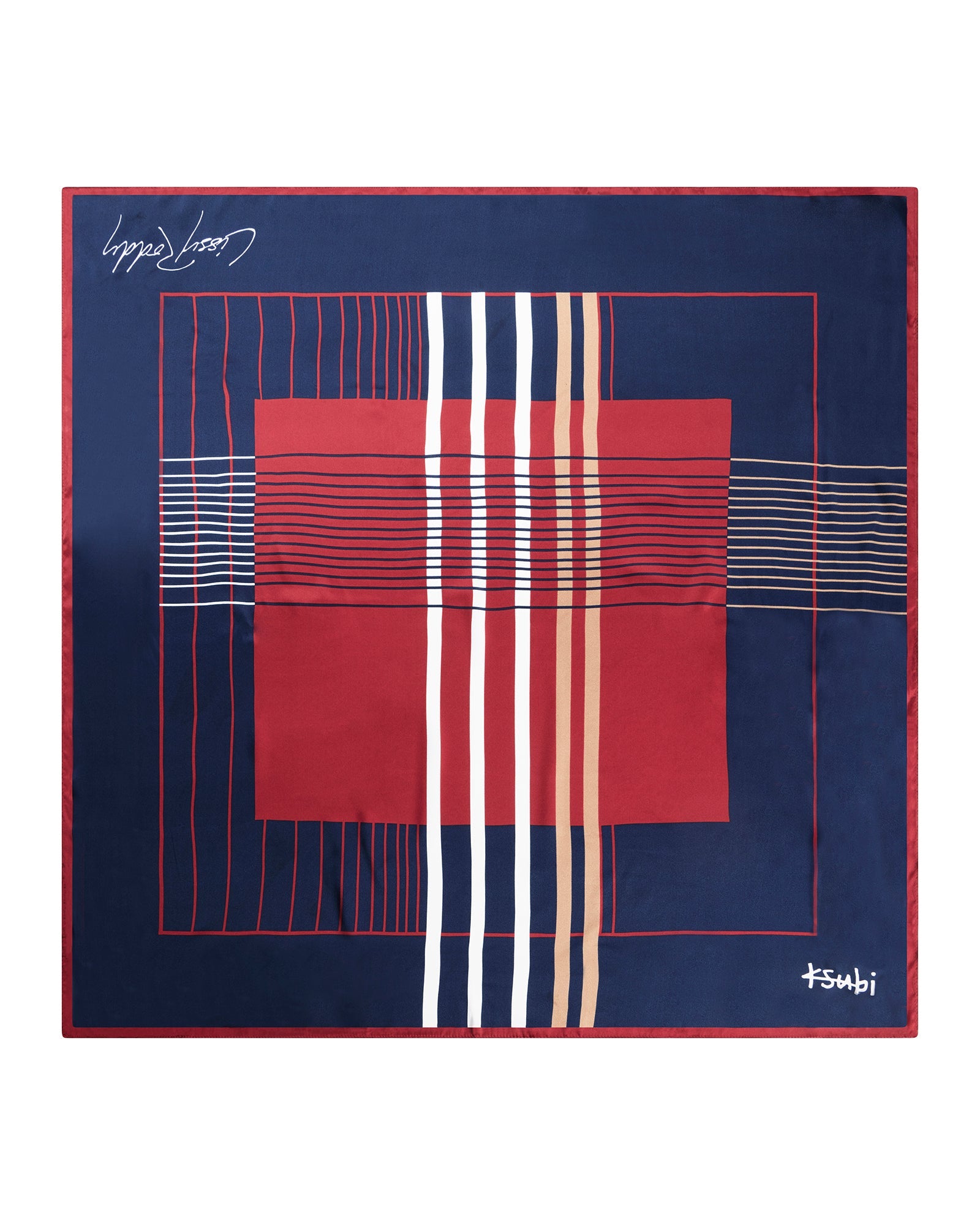 Ksubi X Lissy Roddy Silk Scarf Navy
