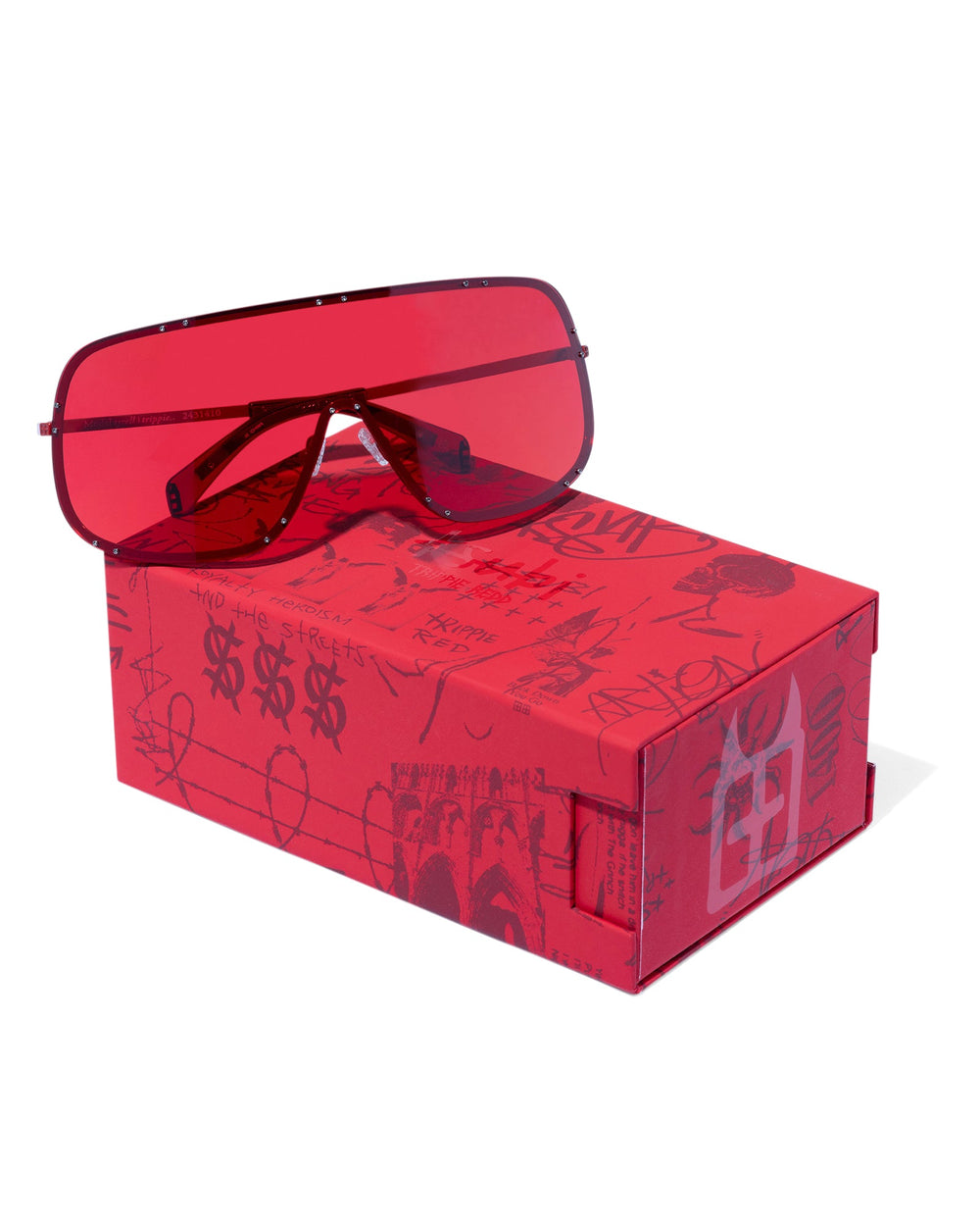 Tyrell Trippie Wrap Shield Sunglasses - Red