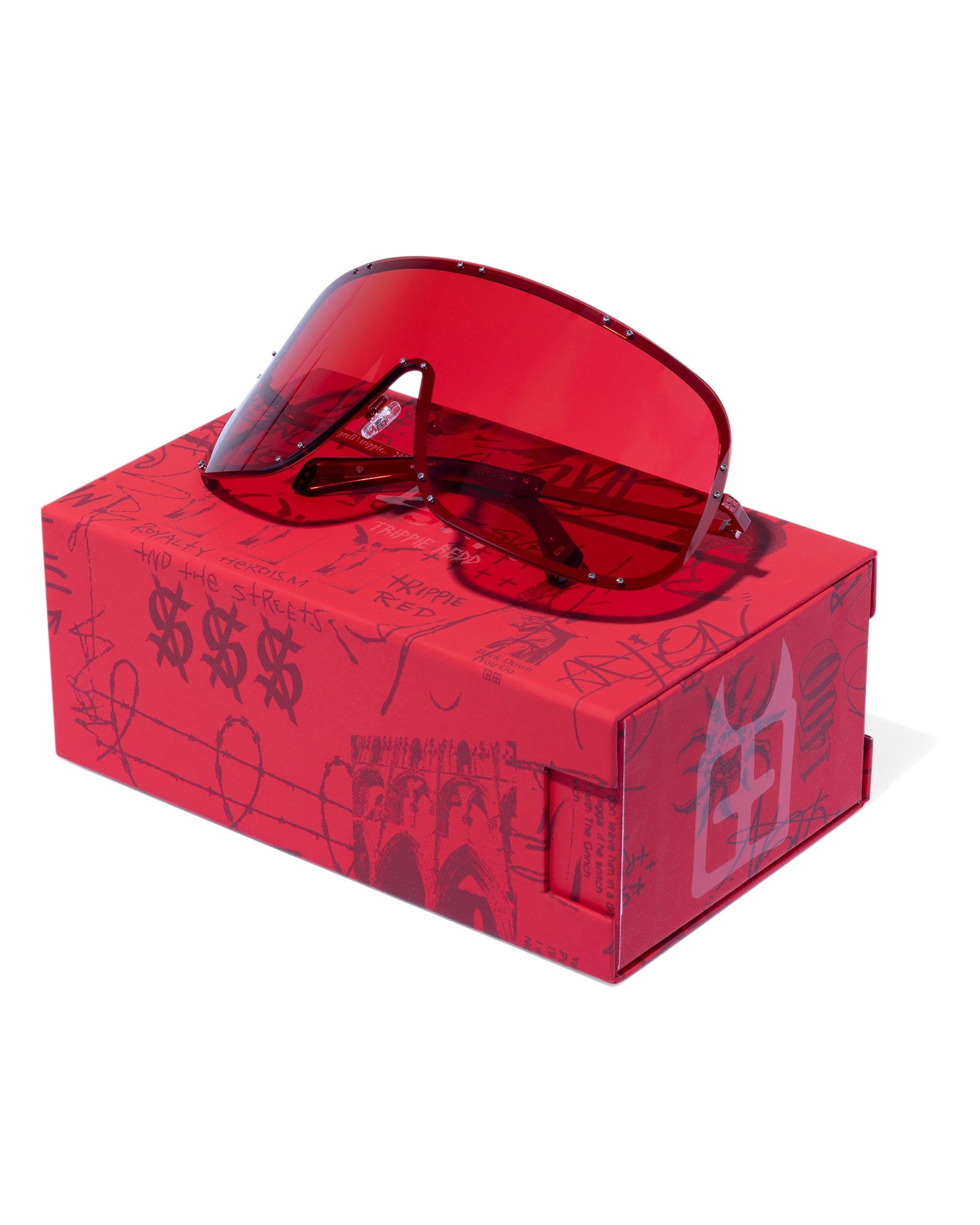 Tyrell Trippie Wrap Shield Sunglasses - Red