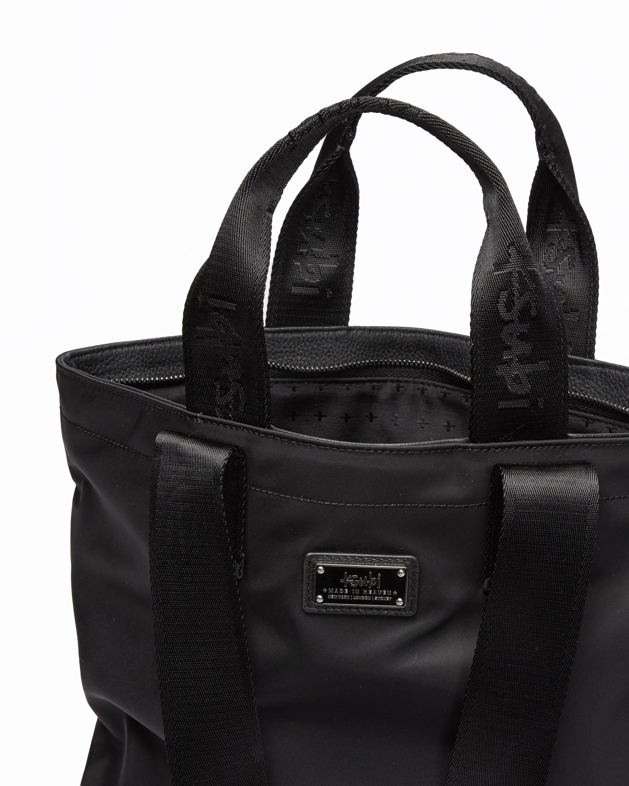 Made In Heaven Nylon Leather Tote Black
