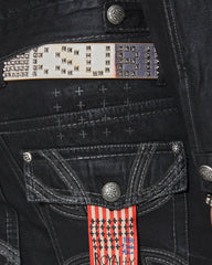 Ksubi X Alice Hollywood Leather Studded Flag Belt