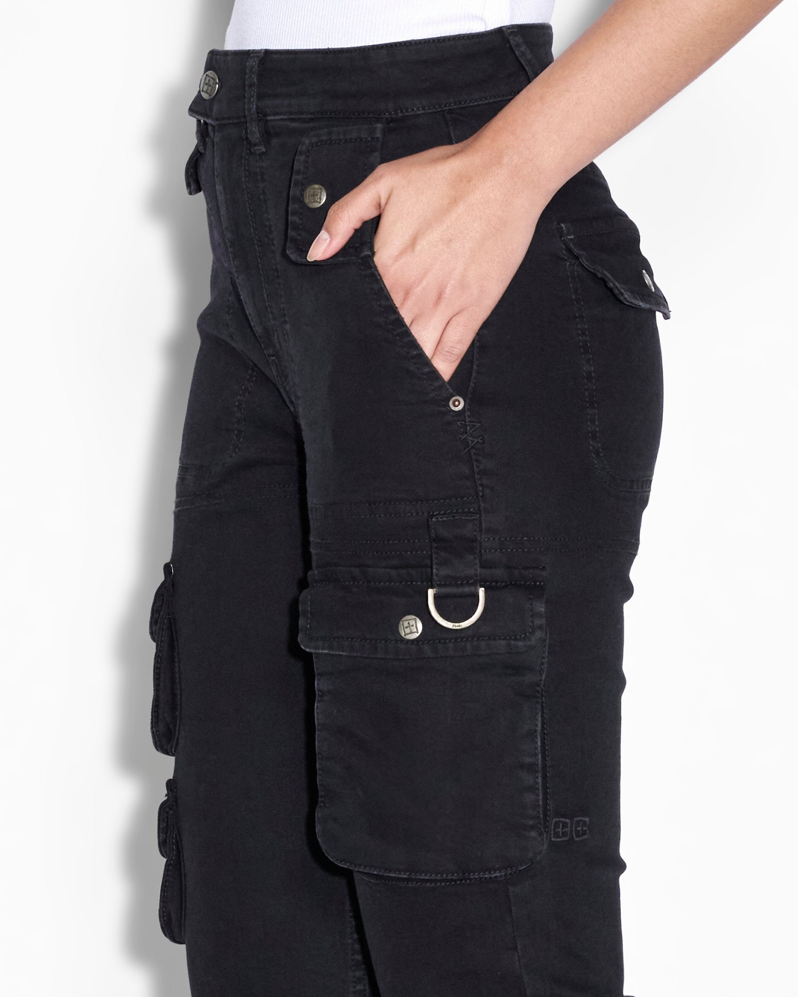 Buy Straight Up Stealth Cargo Black Denim Cargo KSUBI