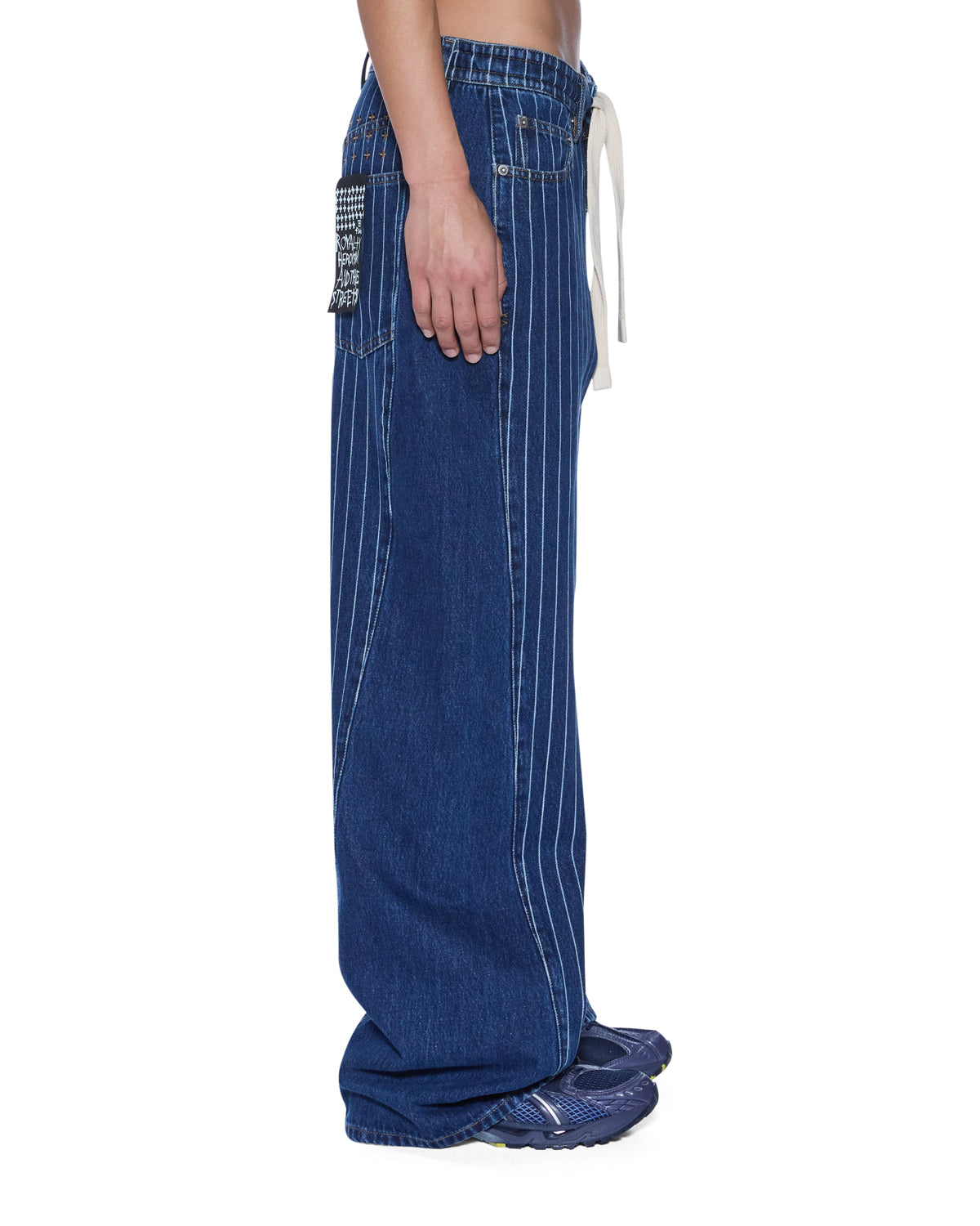 Womens Ksuper Mayfair Blue Spliced Baggy Denim Jeans