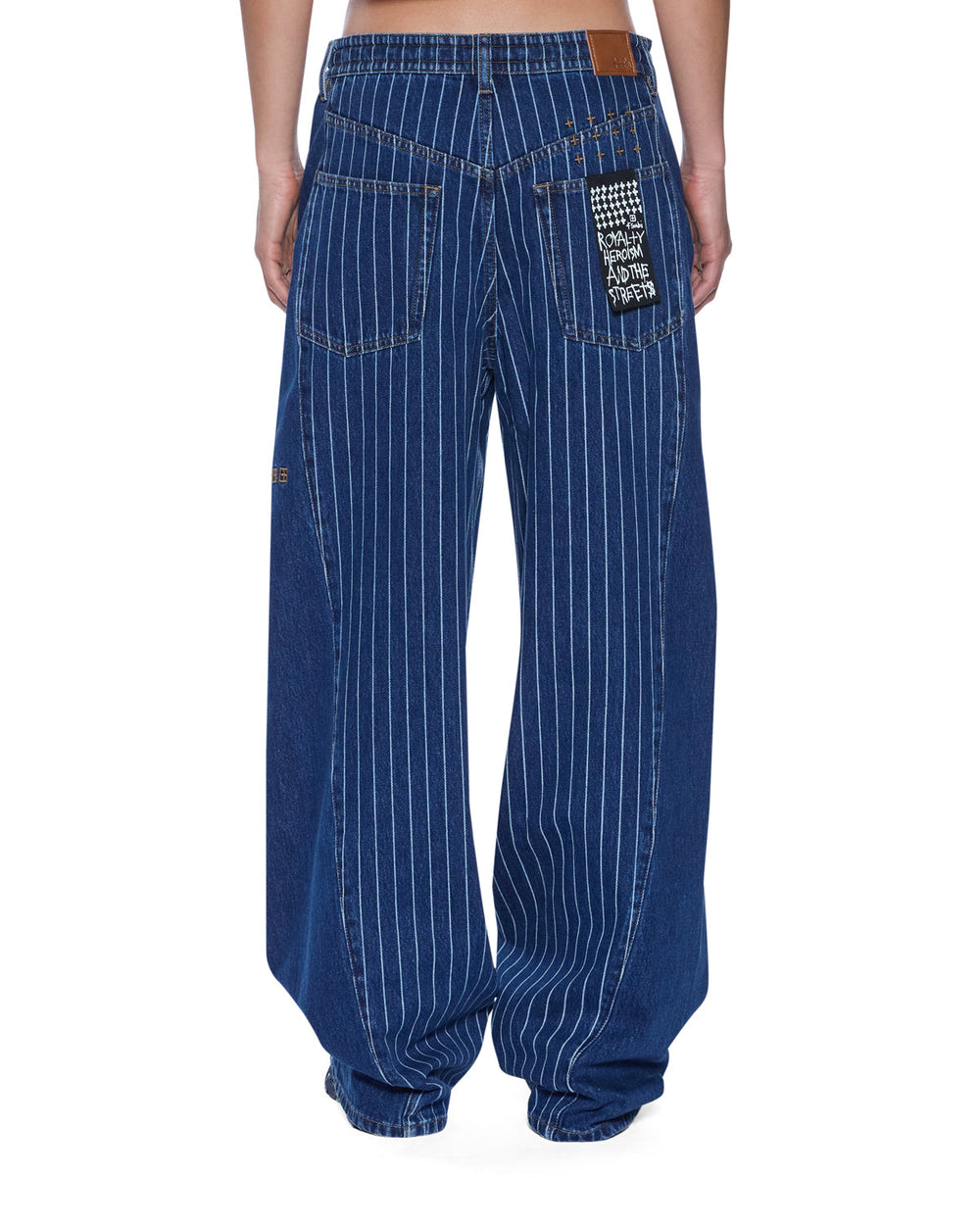 Womens Ksuper Mayfair Blue Spliced Baggy Denim Jeans