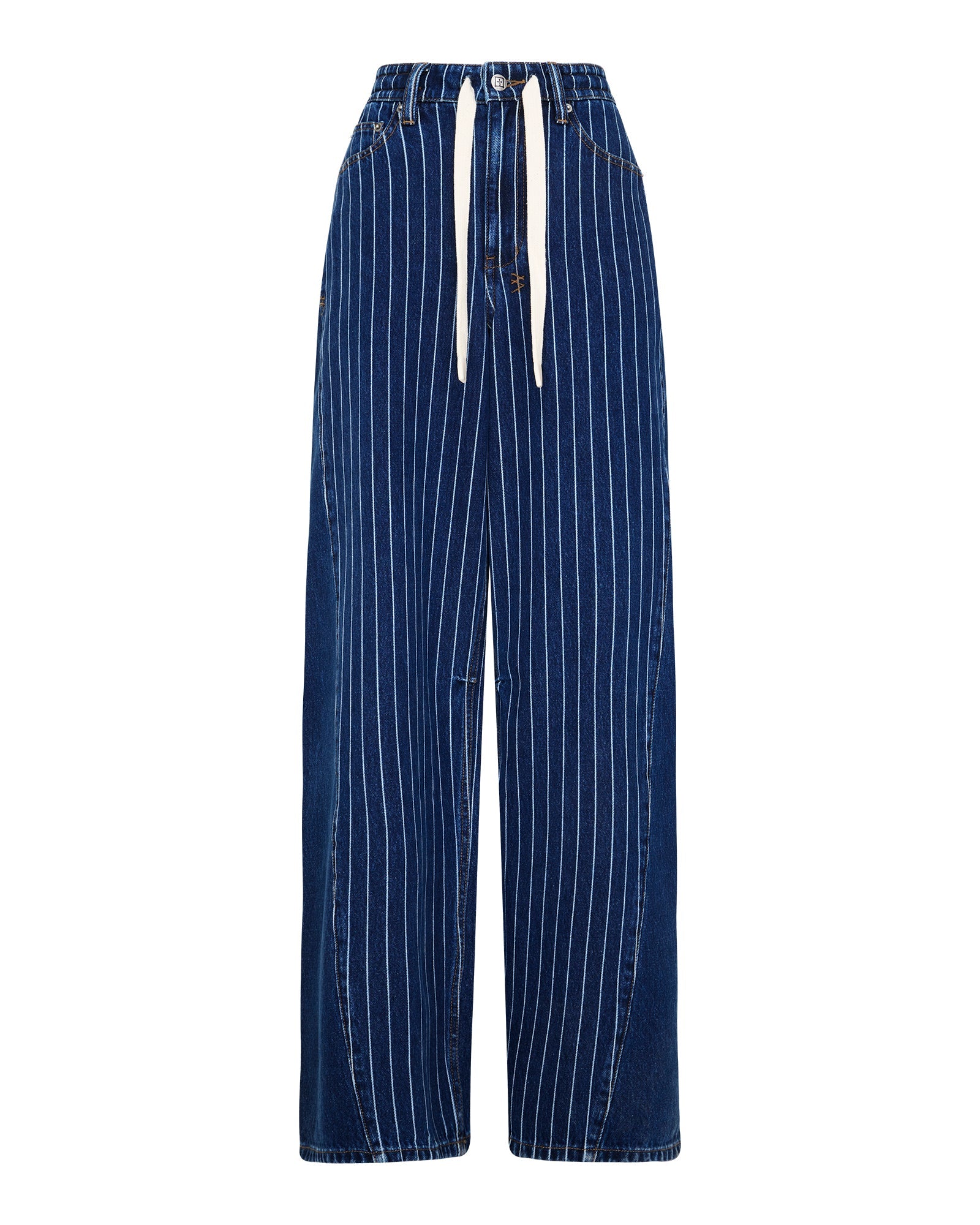 Womens Ksuper Mayfair Blue Spliced Baggy Denim Jeans