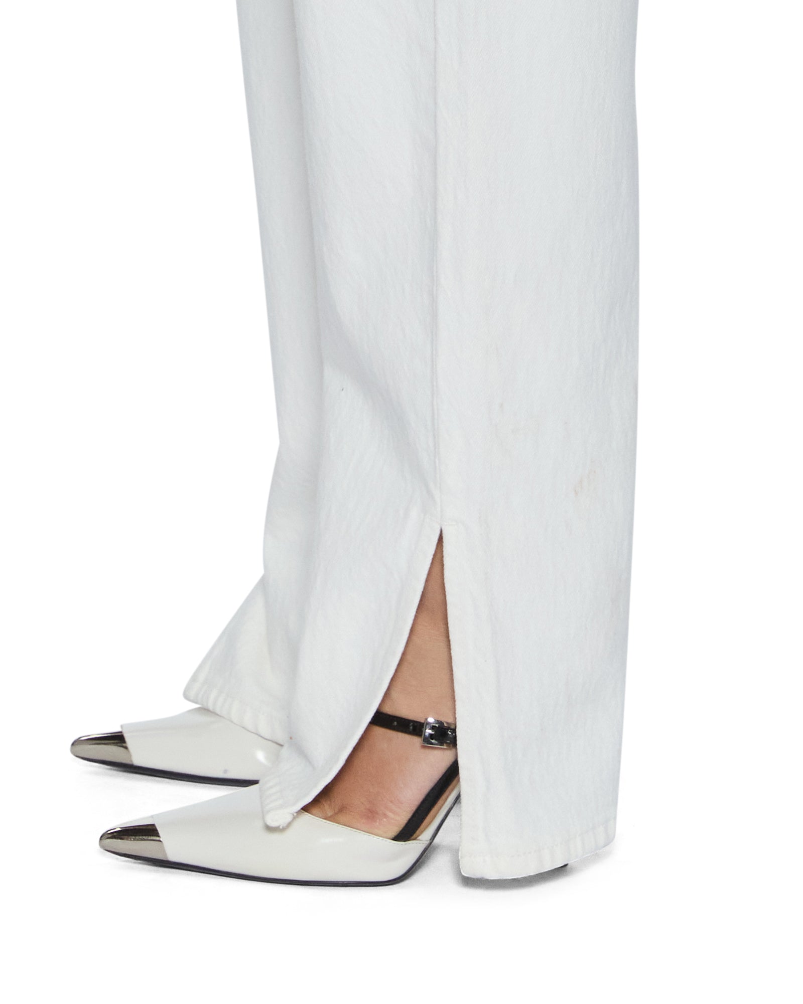 Womens Playback Splits Ecru Relaxed Denim Jeans