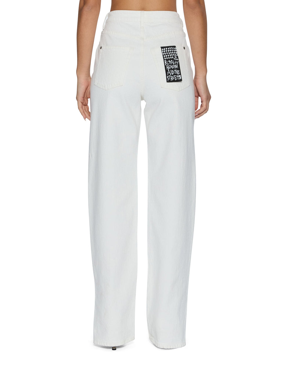 Womens Playback Splits Ecru Relaxed Denim Jeans