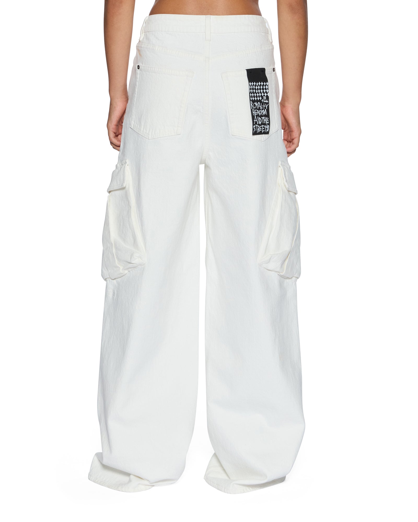 Womens Baggy Jean Cargo Ecru Baggy Denim Jeans