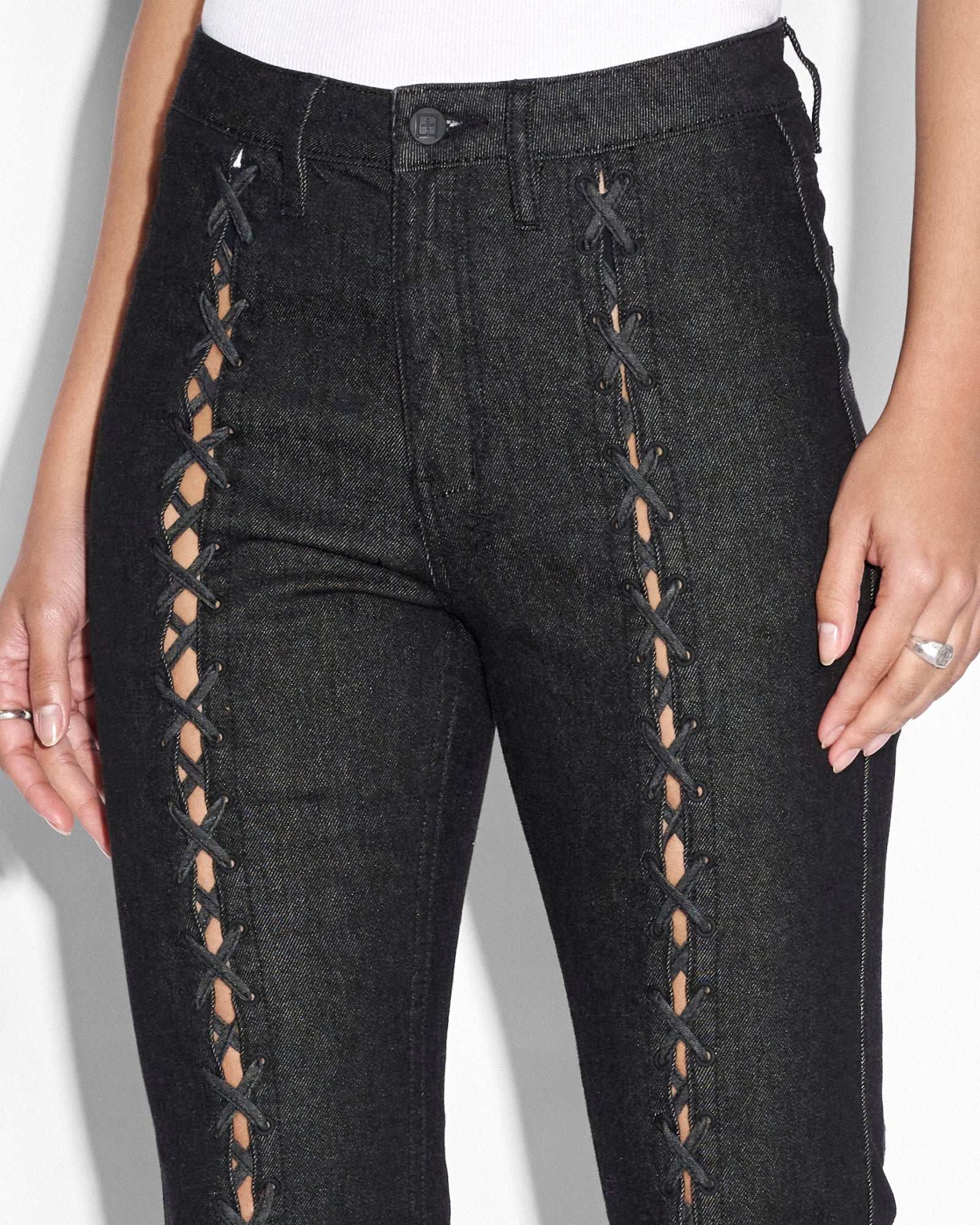 Buy Soho Ebony Laced Boot Cut Jean KSUBI