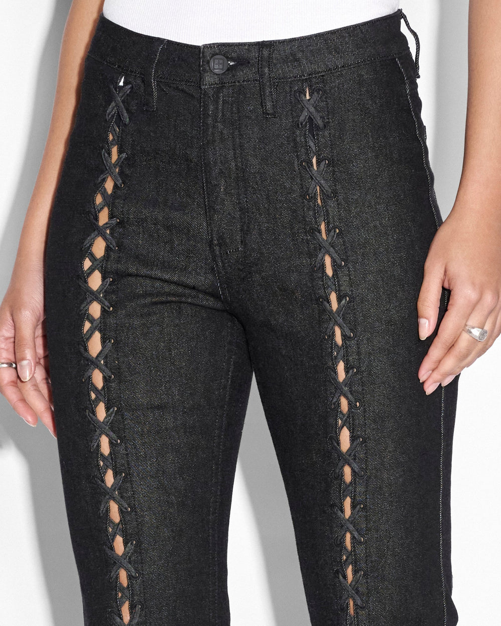 Buy Soho Ebony Laced Boot Cut Jean KSUBI