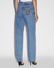 Playback High Waisted Jeans Belted Heritage - Blue Denim