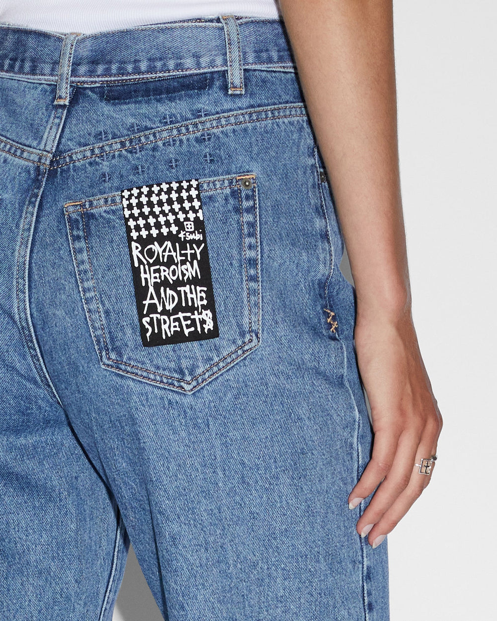 Playback High Waisted Jeans Belted Heritage - Blue Denim