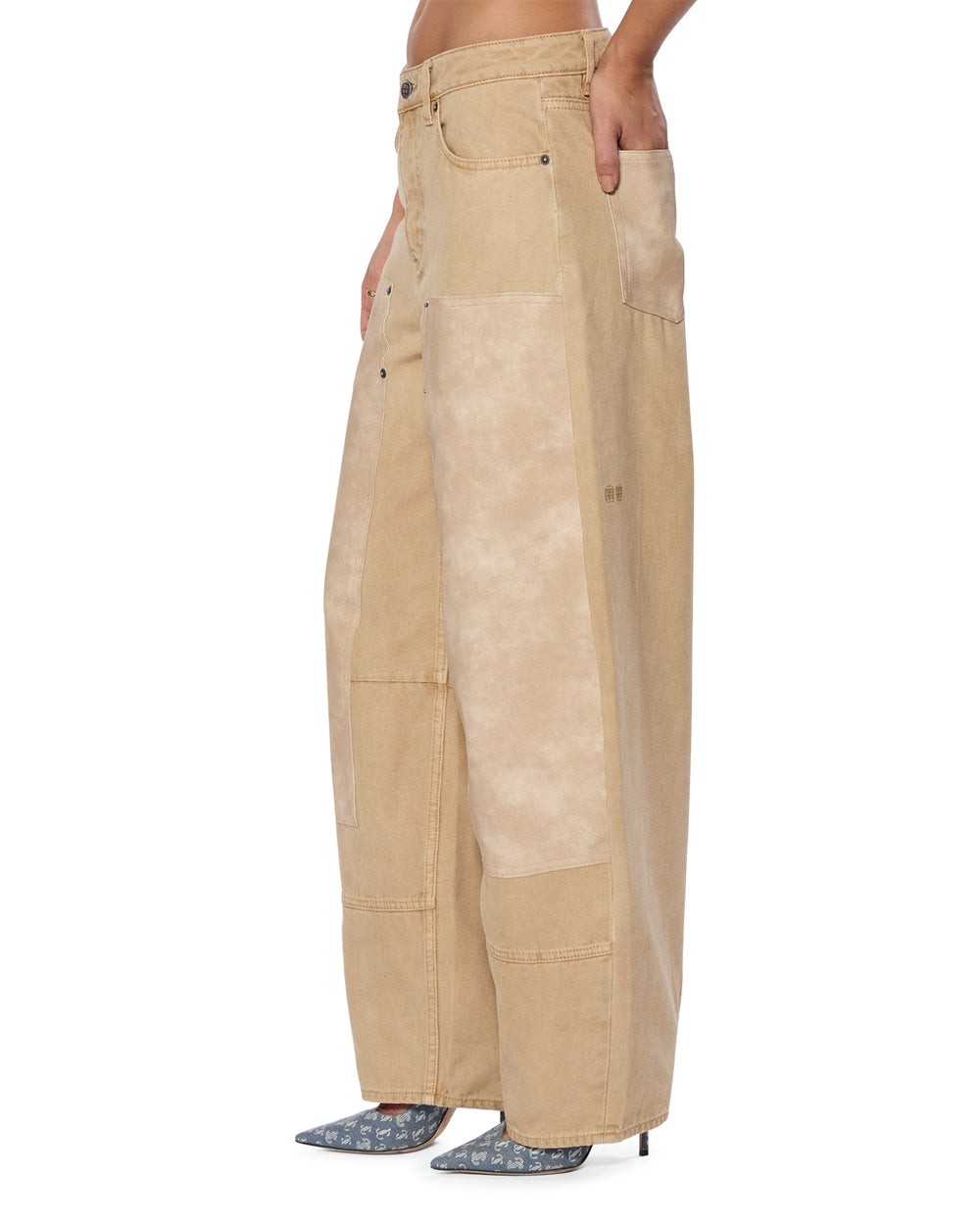 Womens Barrel Jean Carpenter Oat Barrel Leg Denim Jeans