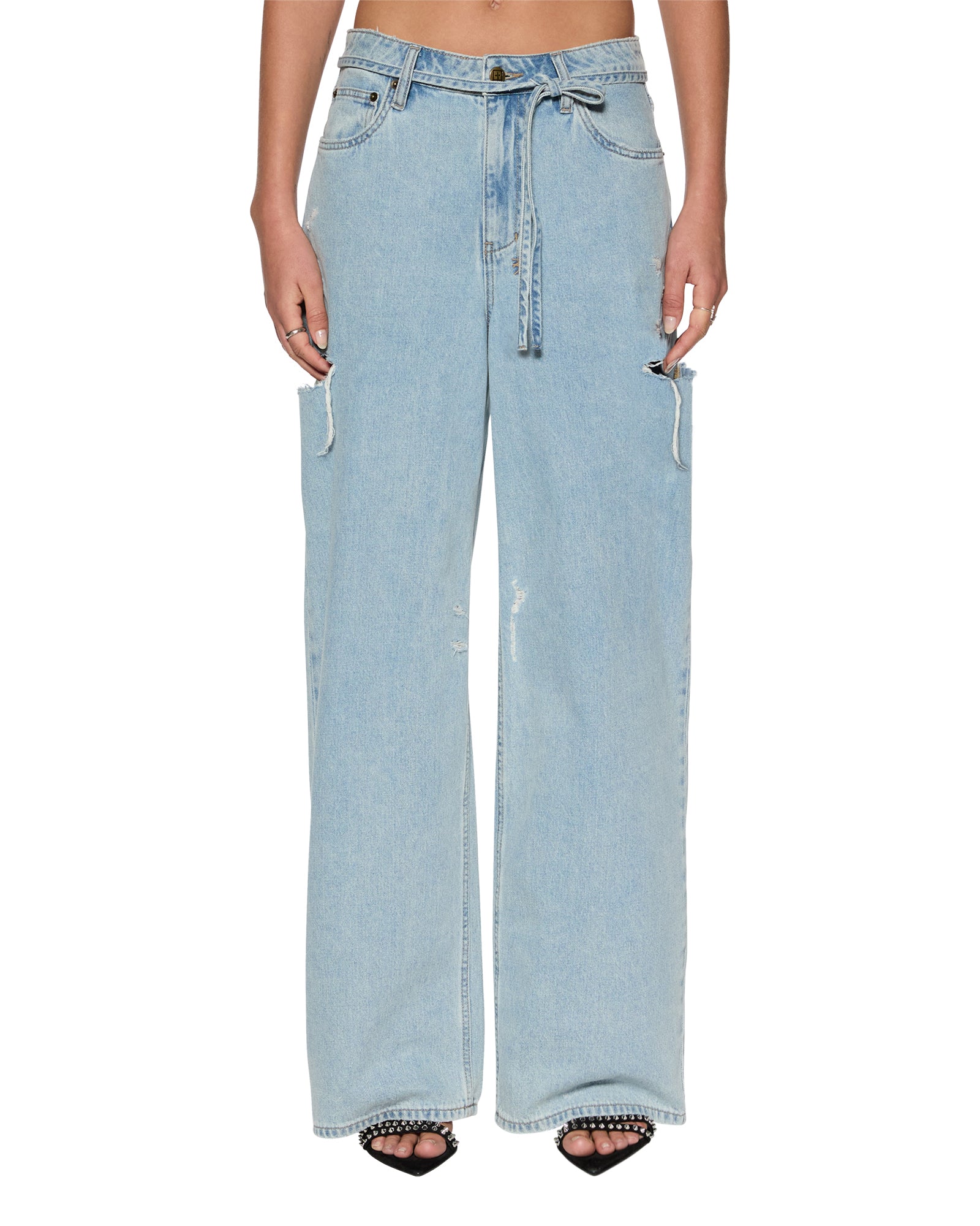 Rollin Cut Out Baggy Jeans