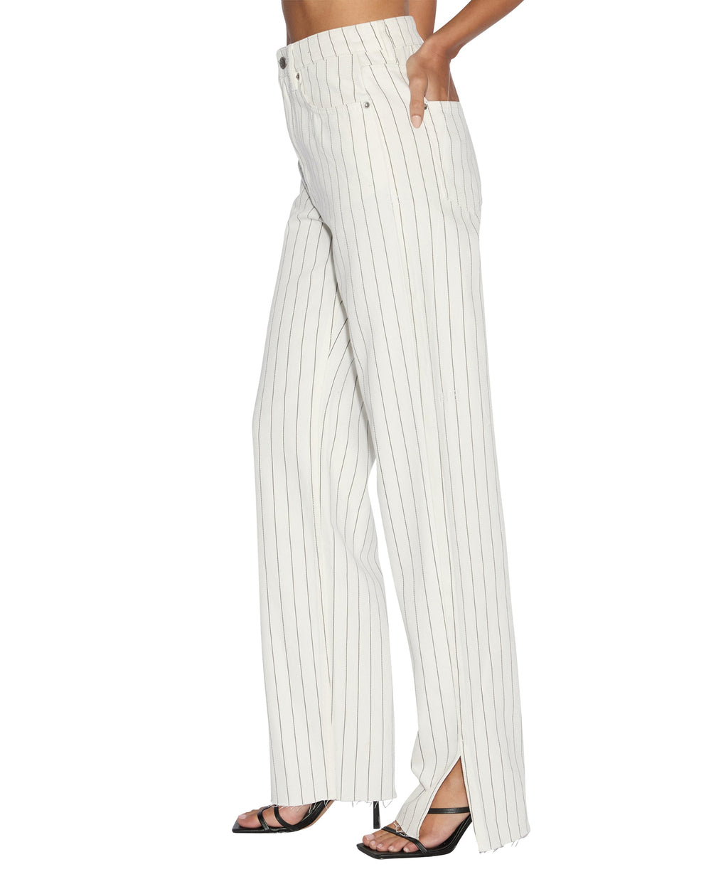 Playback Prophetik Splits High Waisted Jeans - White Denim