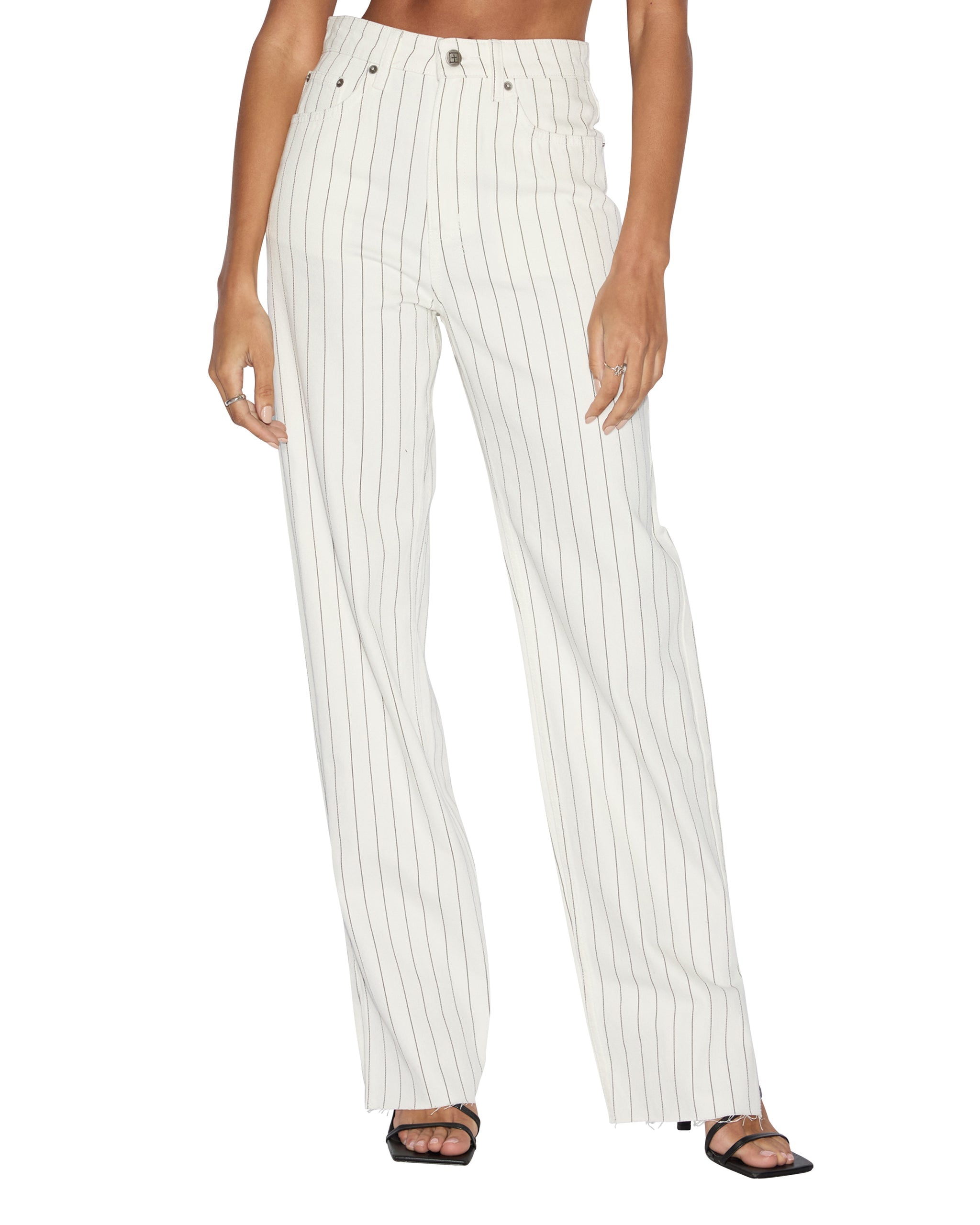 Playback Prophetik Splits High Waisted Jeans - White Denim
