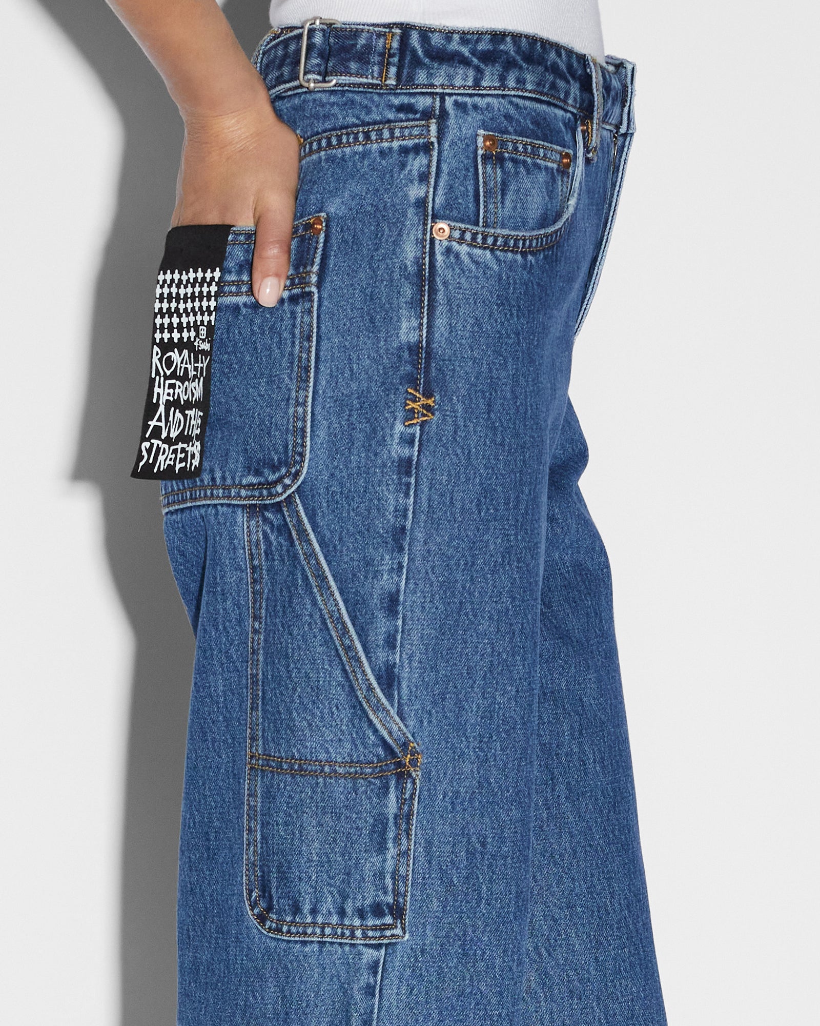 Low Rider Carpenter Moody Low Rise Jeans - Mid Blue Denim