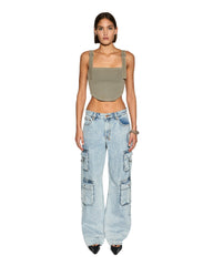 Syndicate Buckle Tank Top - Ash Grey