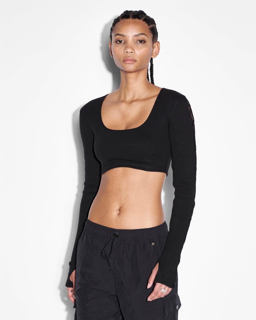 Buy Fantasy Top Black Lace Up Cropped Top KSUBI
