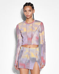 Buy Refract Top Euphoria Printed Mesh Top KSUBI