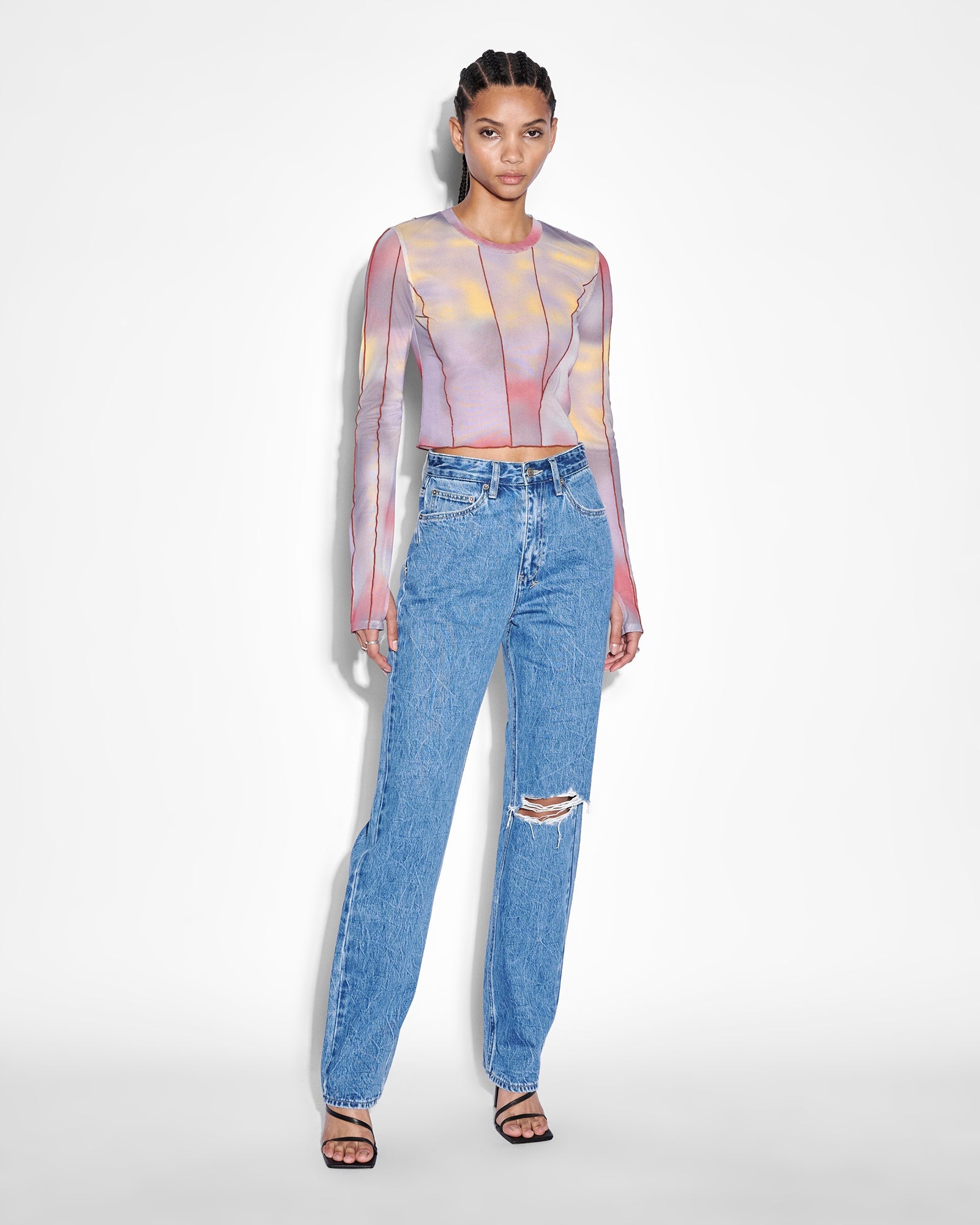 Buy Refract Top Euphoria Printed Mesh Top KSUBI