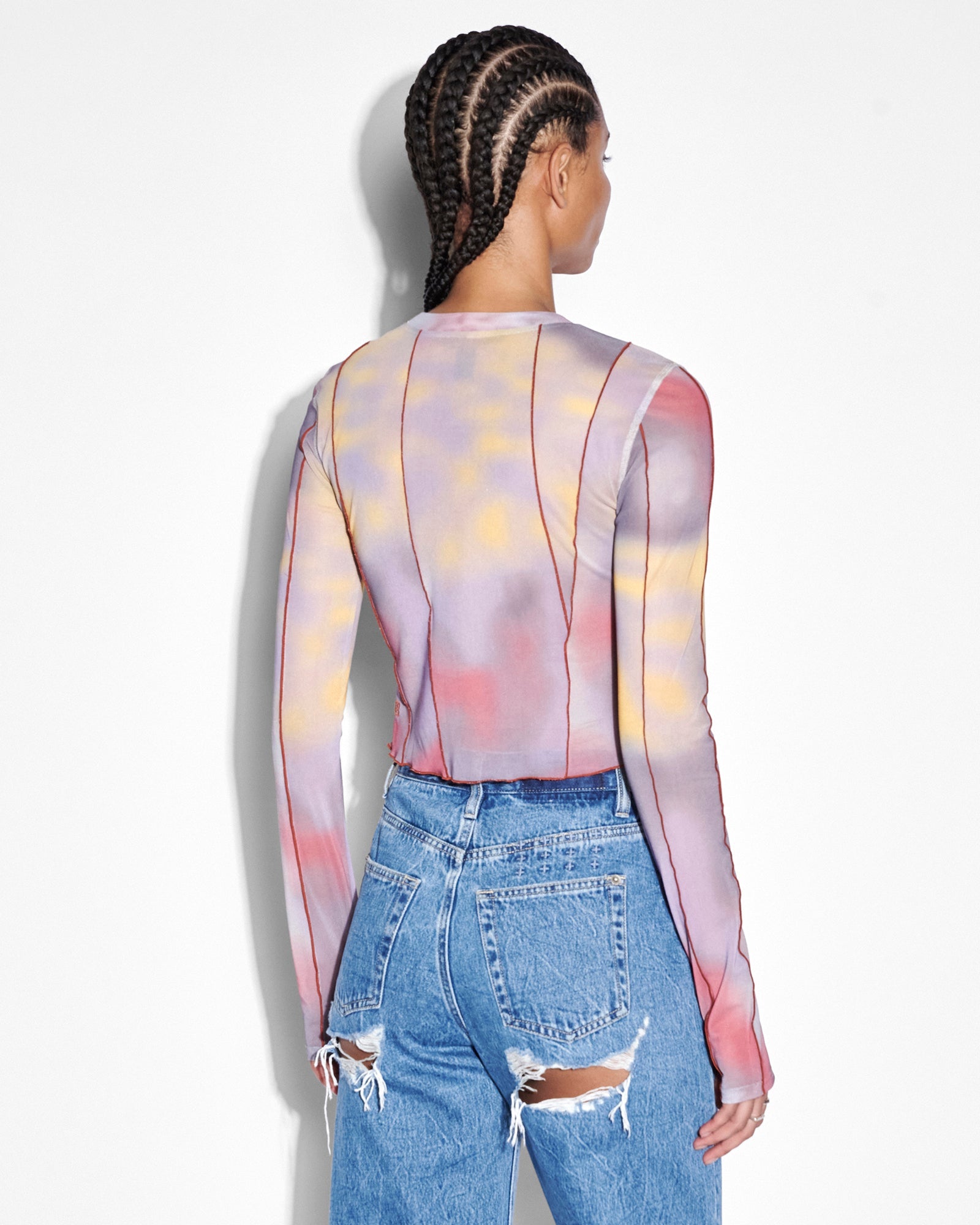 Buy Refract Top Euphoria Printed Mesh Top KSUBI