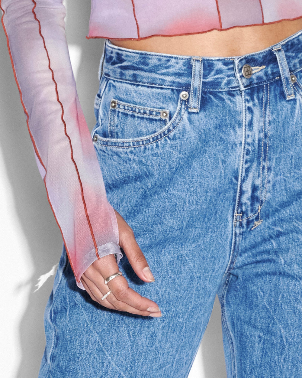 Buy Refract Top Euphoria Printed Mesh Top KSUBI