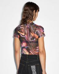 Visions Mesh Short Sleeve T-shirt - Multi Print
