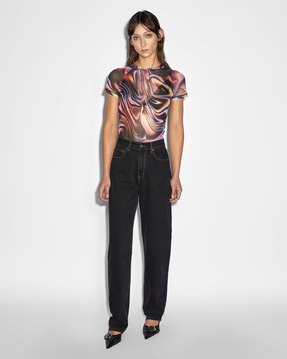 Visions Mesh Short Sleeve T-shirt - Multi Print